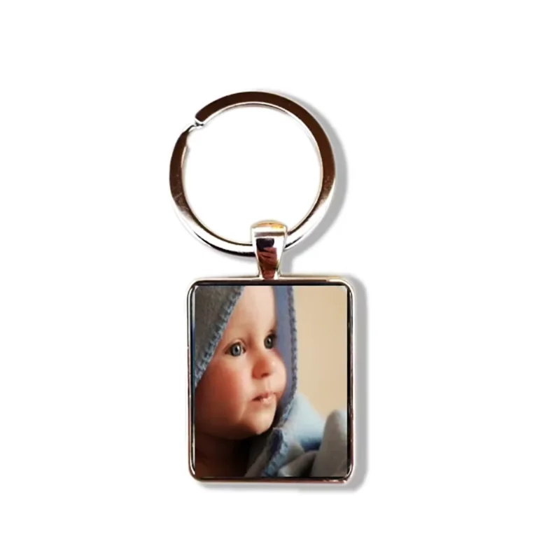 18x25mm 30x40mm custom Photo Keychain Key Chains Non-faded Customized Key Ring Photo of Your Baby Child Mom Dad Family Loved One