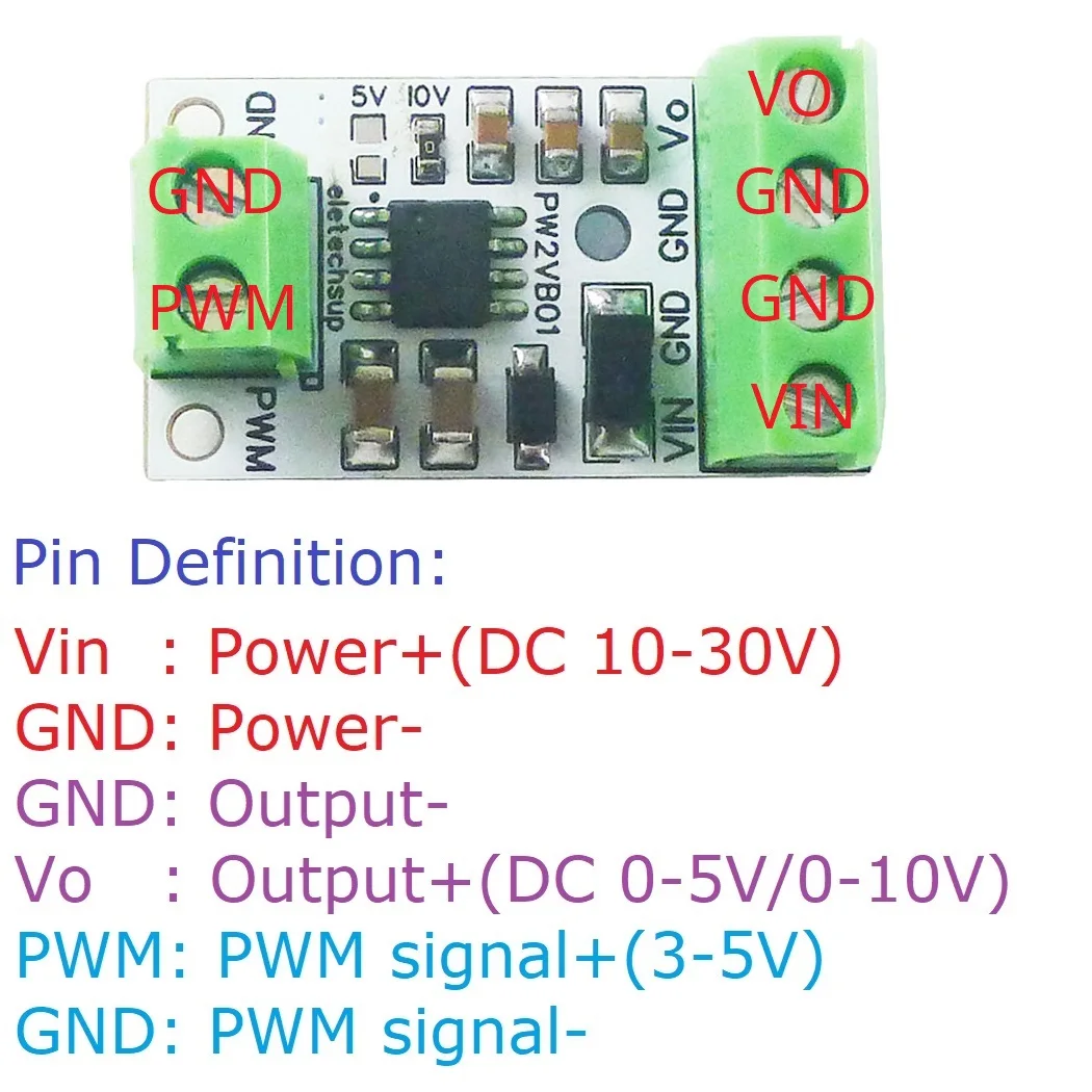 Generic Pwm To Dac Converter Input Pulse Output 0-5v/0-10v Voltage ...