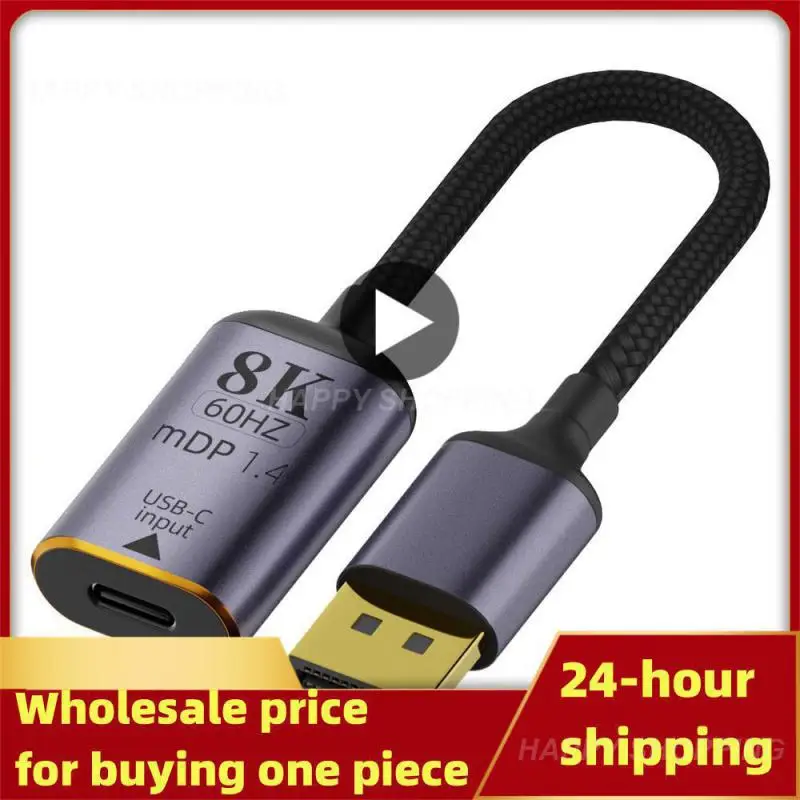 노트북 TV용 프리미엄 HDMI 호환 USB-C 비디오 어댑터, C타입 DP/미니 DP 변환기, 수-암, 8K 60Hz