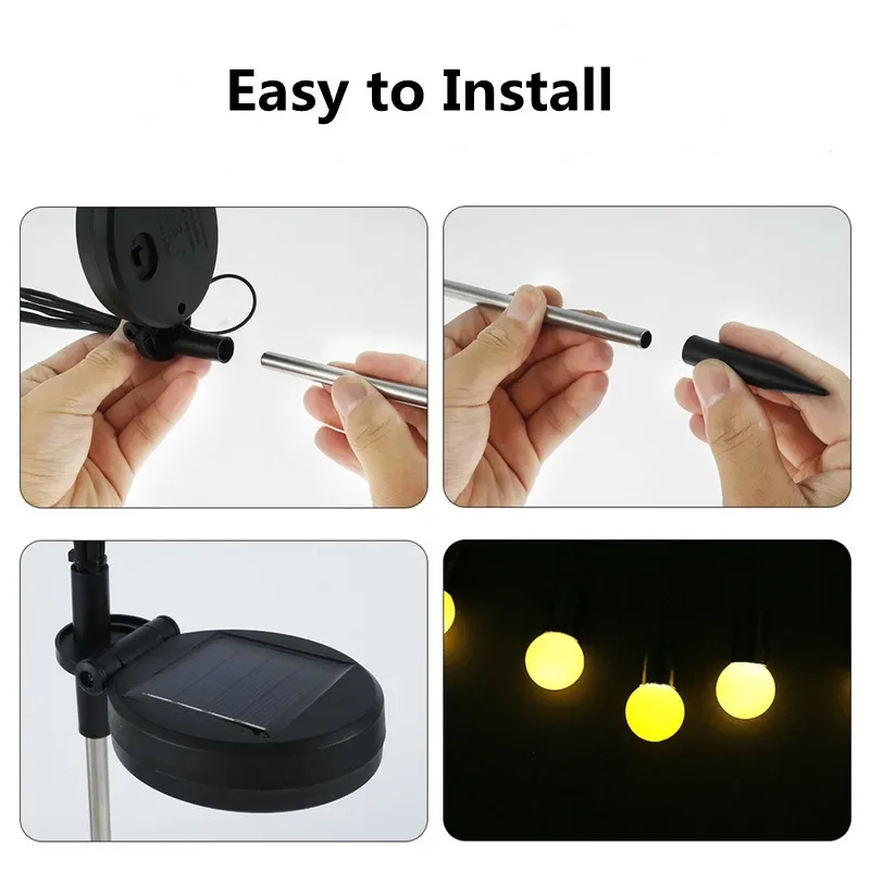 Description Picture 3 of itemLED Solar Firefly Lights Outdoor Garden Waterproof Lawn Landscape Fairy Light Sunlight Powered Fence Street Decor Solar Lamp
