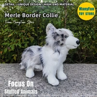 Realistic Merle Border Collie High Fidelity Sheep Dog Plushie Merle Collie Plush Toys Lifelike Animals Simulation Stuffed Toys 1