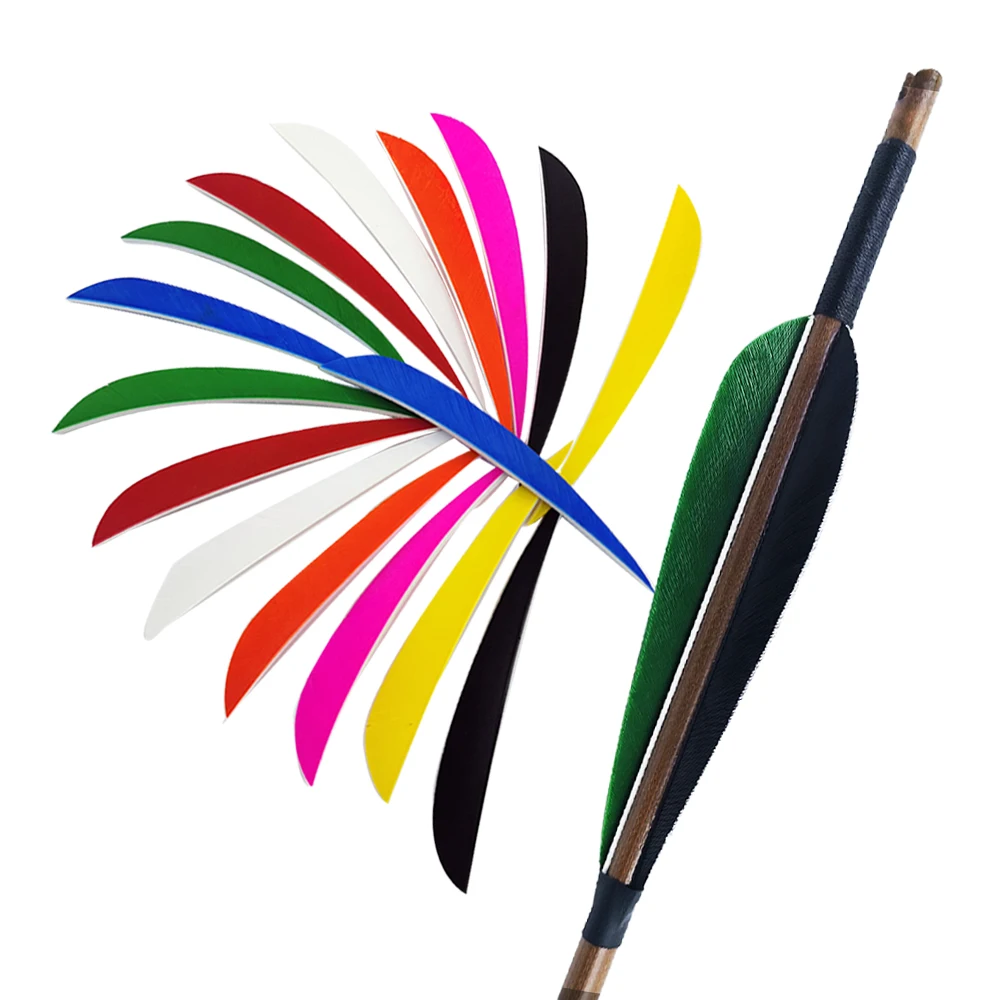 

50 PCS 4” Archery Feathers Arrows 5” Turkey Feather For Wooden/Carbon Arrow Accessories Diy Fletchling Vanes