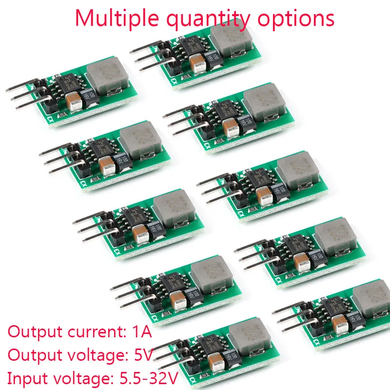 1-50Pcs DC-DC 스텝 다운 벅 컨버터 보드 전원 모듈 5V 1A 5.5V-32V 동기 정류기 전압 조정기 LM7805 교체