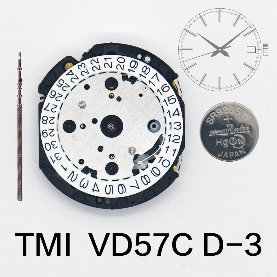 TMI VD57C D-3 Quartz Movement VD57 movement Date at 3' Japan