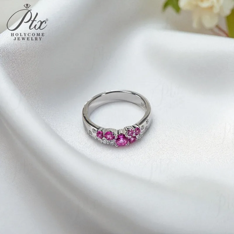 14K Ring Blütenknospenform Rosa Saphir 10K 925 Sterling Silber Ehering ​ Schmuck für Frauen, Geschenke, süßer Stil, romantischer Charme – Detail 27