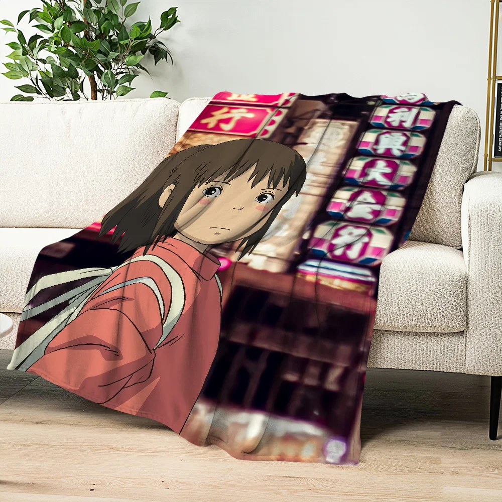 Anime S-Spirited A-Away Girl Blanket Skin friendly comfort warm soft plush blanket suitable sofa living room office bedroom 5