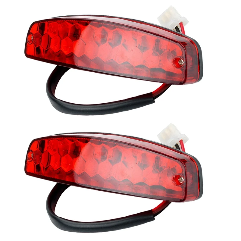 

2X ATV 12V 3 Wire Brake Stop Light License Taillight Red For ATV Off Road Motorcycle Signal Lamp Accessories Car Lights