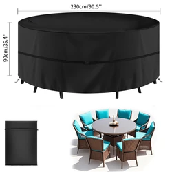 Premium Heavy - Duty Waterproof Patio Furniture Covers - 600D Fabric (Round Full Cover C)