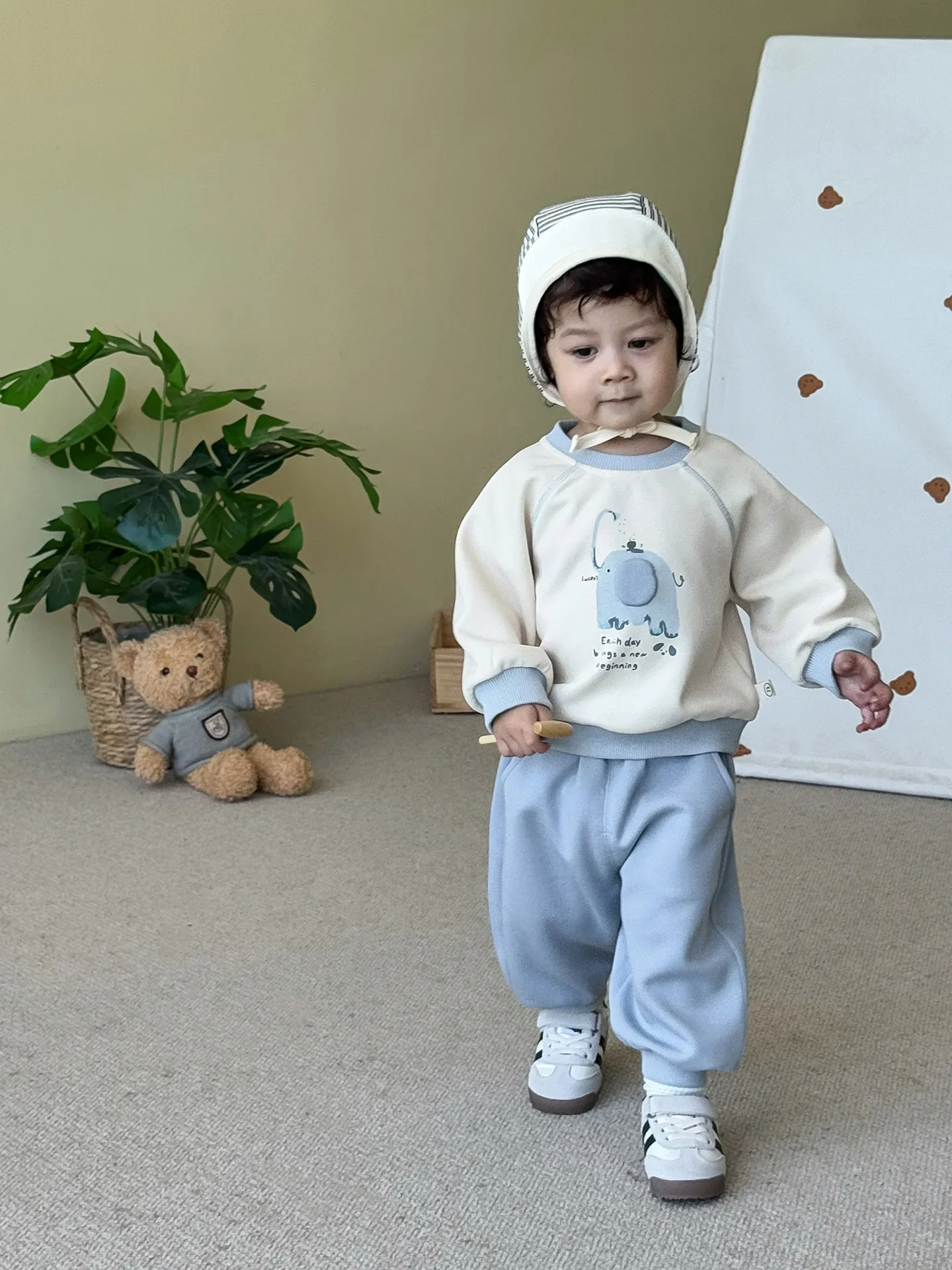 Kids Animal Hoodie and Sports Pants Set