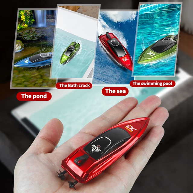 Mini RC Boat 5km/h Radio Remote Controlled High Speed Ship with LED Light Palm Boat Summer Water Toy Pool Toys Models Gifts 4