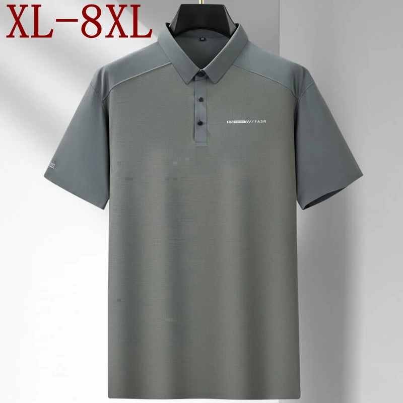 

8XL 7XL 6XL Hot Sale Fashion Polo Shirt Men Clothing 2024 New Summer High End Luxury Mens Polos Shirts Casual Loose Male T-Shirt