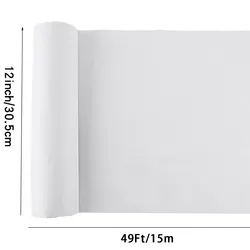 White Medium Weight Fusible Interfacing Fabric - 12 x 49ft, Non - Woven Polyester (White 12in x 49Ft)