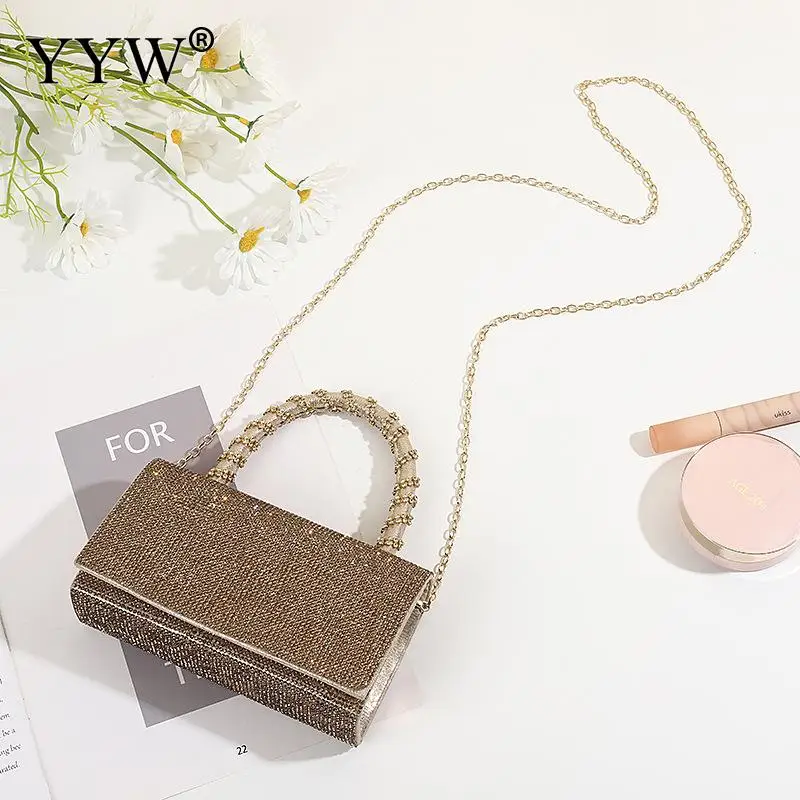 Woman Evening Bag Diamond Rhinestone Clutch Luxury Fashion Wallet Wedding Purse Party Banquet Silver Handbags Clutches Tote