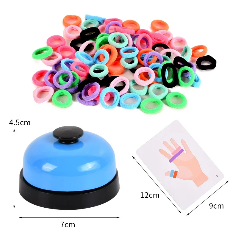 Early Educational Thinking Training Toy for Kids Fingers Ring Game with Elastic Bands and Bell Parent-child Interactive Games 5