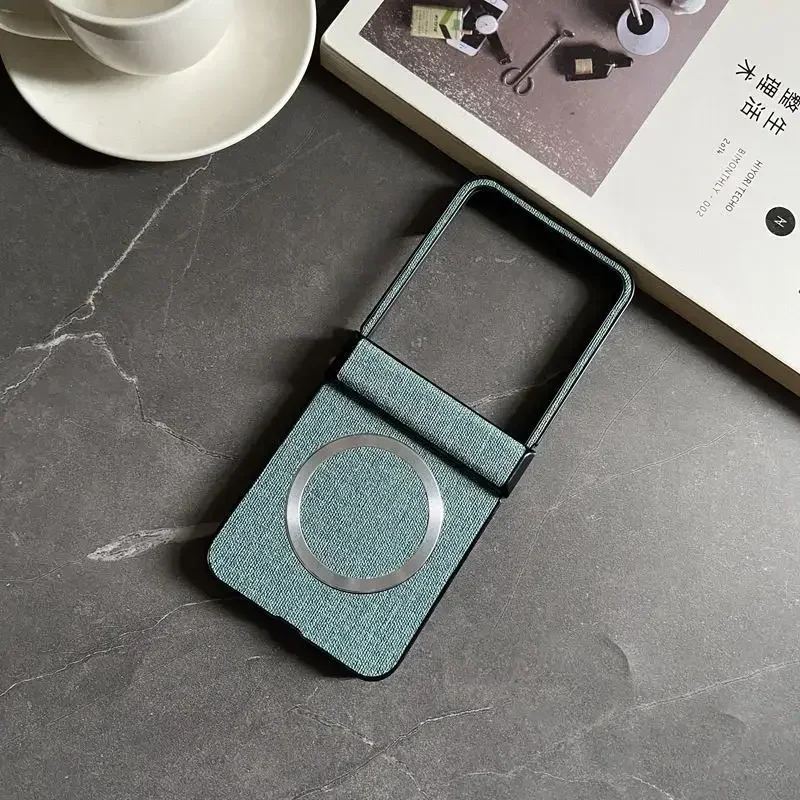 Luxury Magnetic Magsafe Wireless Charging Hinge Case with Cloth Texture - Shockproof and Durable Cover