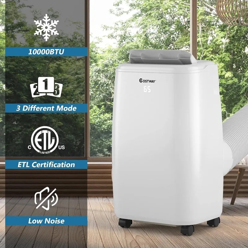 COSTWAY 1,0000 BTU Portable Air Conditioner,Cooling for Space up to 350 sq. ft with3 Modes,Multifunctional AC with RemoteControl 2 COSTWAY 1,0000 BTU Portable Air Conditioner,Cooling for Space up to 350 sq. ft with3 Modes,Multifunctional AC with RemoteControl 2