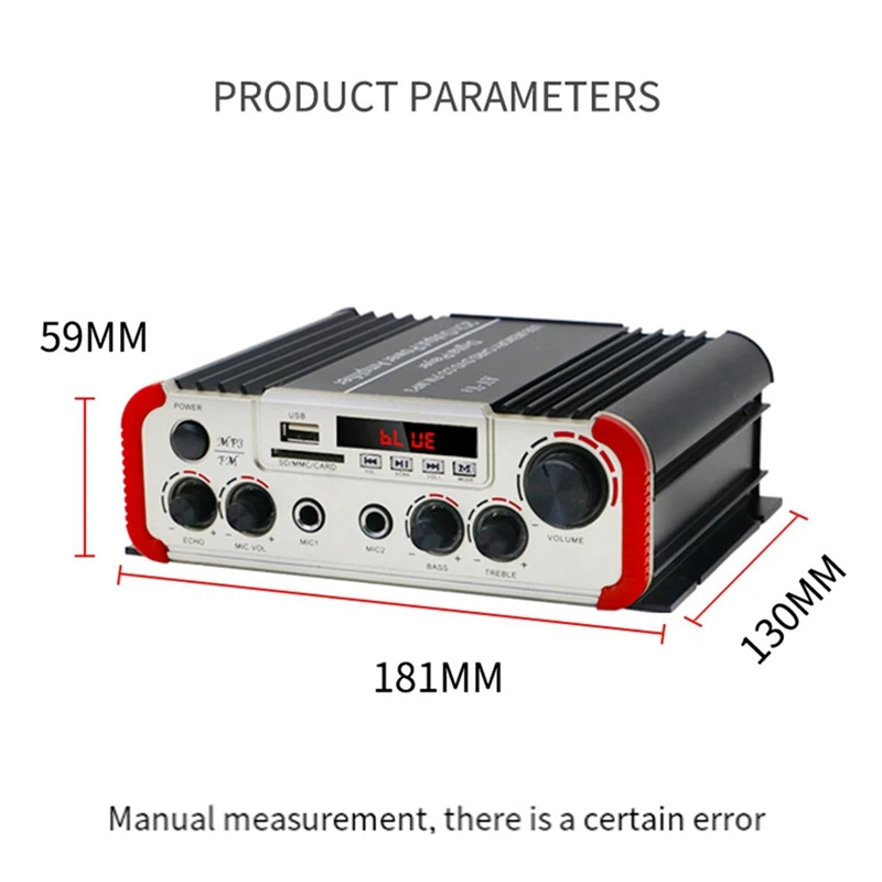 2-Channel 80W High Power Car Bluetooth Audio Power Amplifier Fit For Car Audio Modification