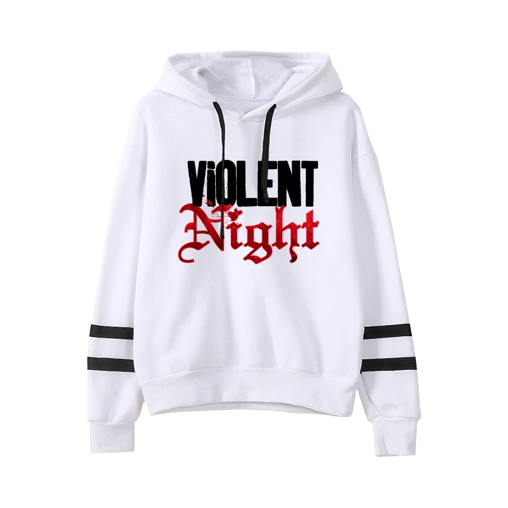 Violent Night Movie Unisex Pocketless Parallel Bars Sleeve Sweatshirts Women Men Hoodie Casual Style Fashion Clothes