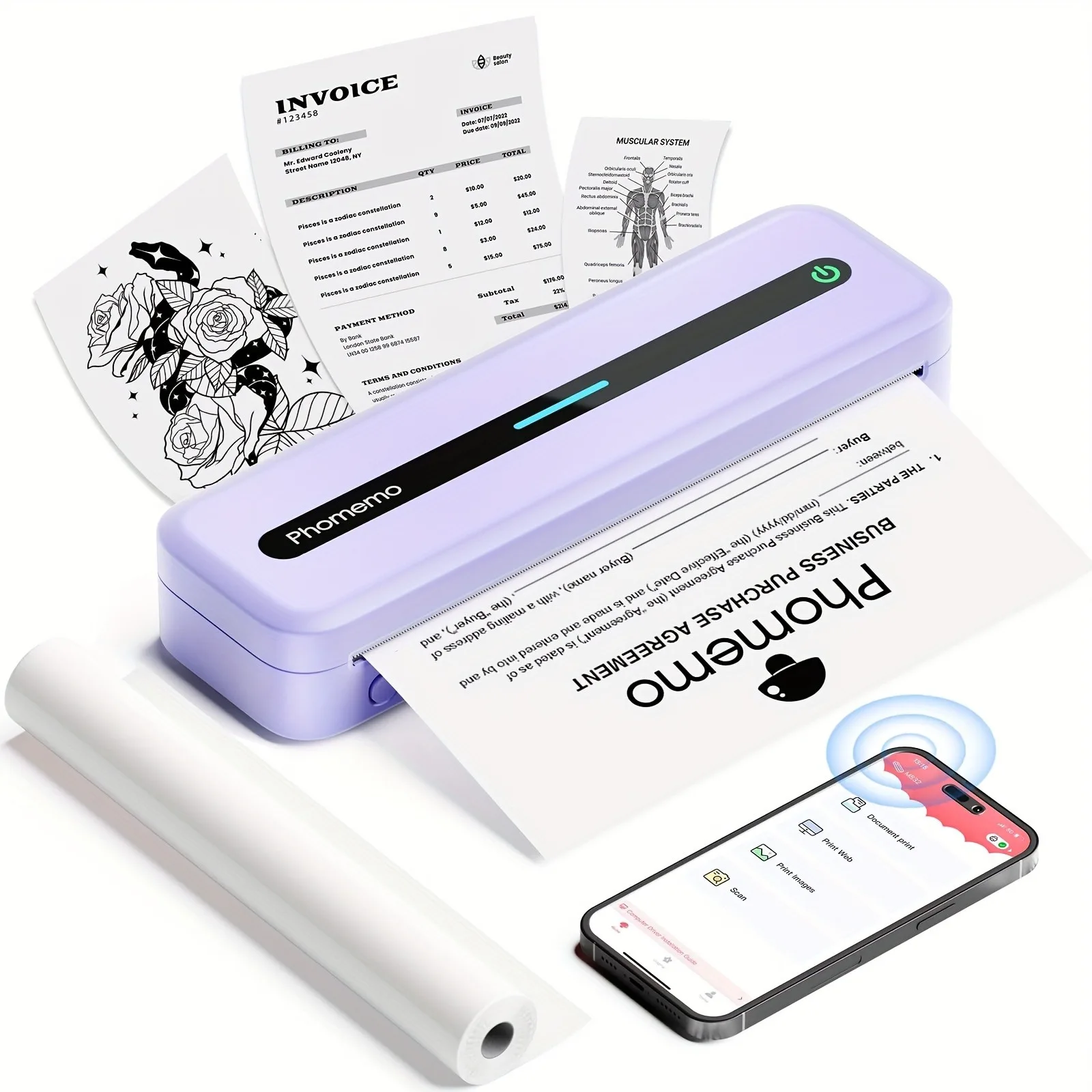 A4 Size Thermal Paper Portable A4 Printers Paper For Travel Office School Home Quick-Dry Thermal Printer Paper 1/3/5 Rolls