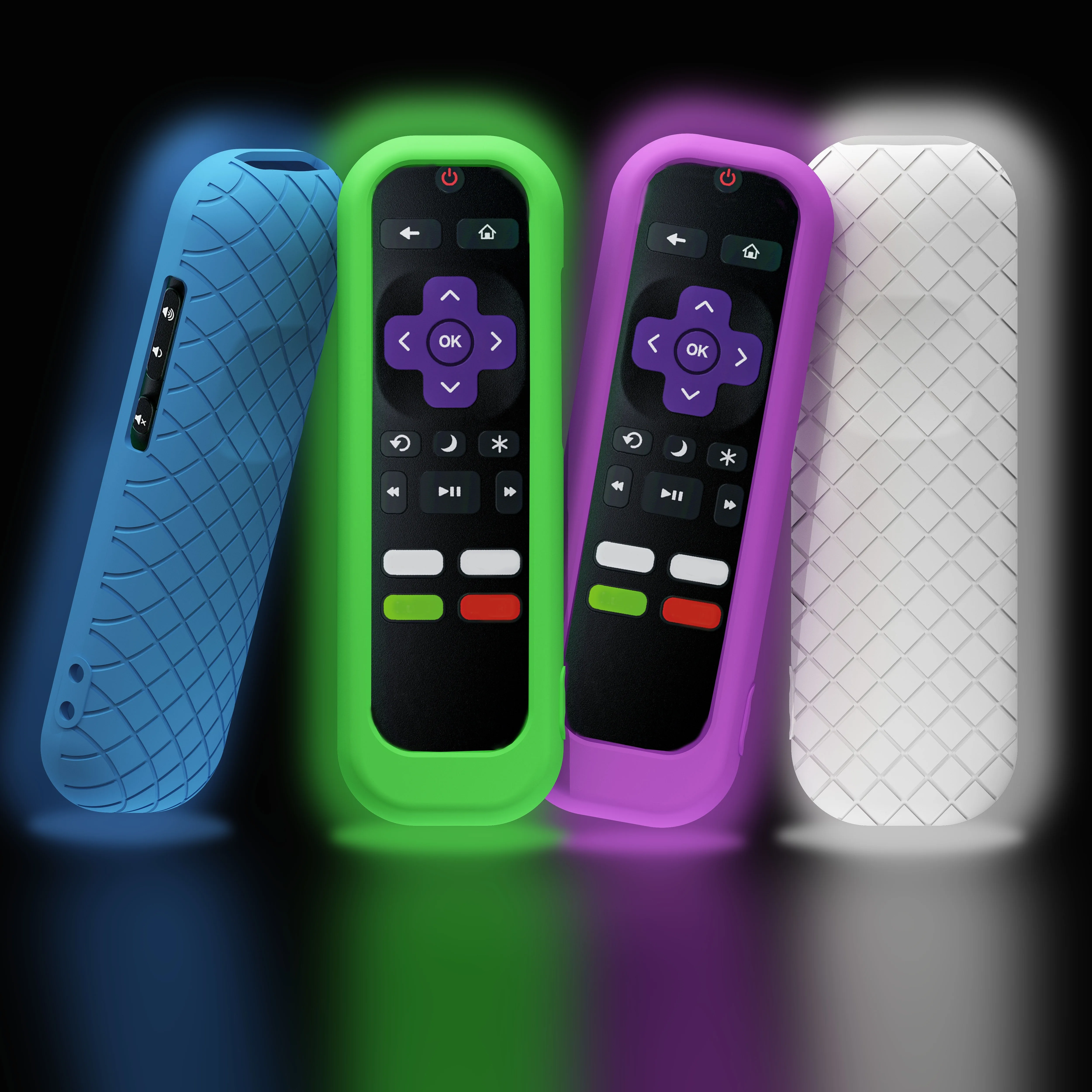 1/2 piece set Remote control silicone sleeve let remote glow dark suitable TCL Hisense Roku TV remote control silicone remote case silicone remote cover silicone remote sleeve remote controller cover silicone case protector