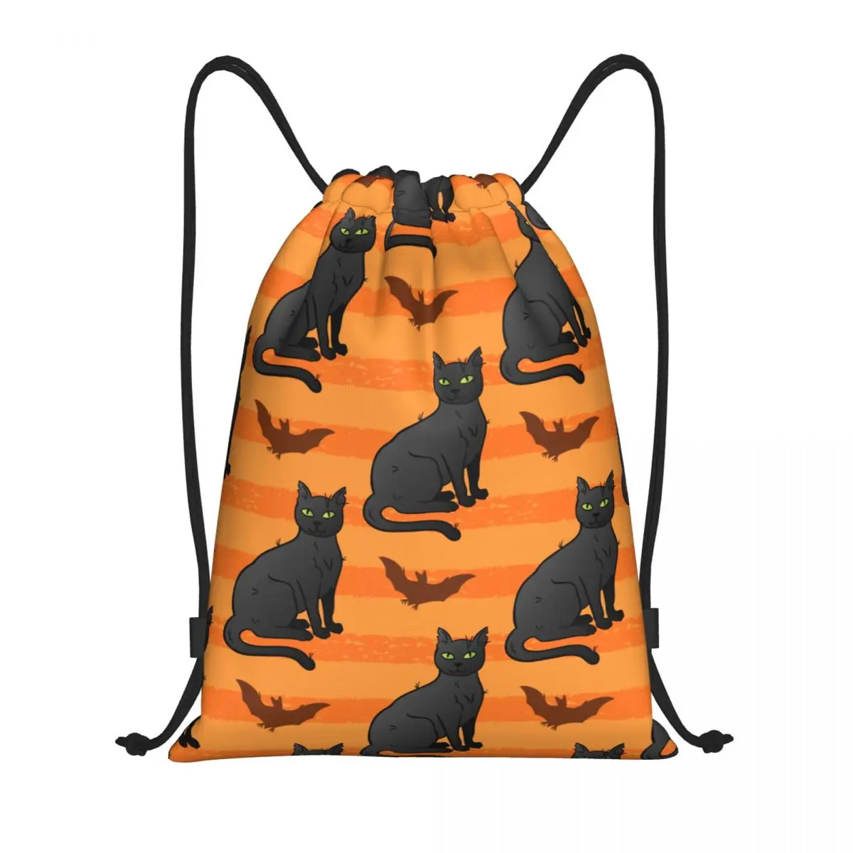 

Halloween Black Cat 3D Print Sports Equipment Bag Drawstring Bag Water Resistant Lightweight Gym