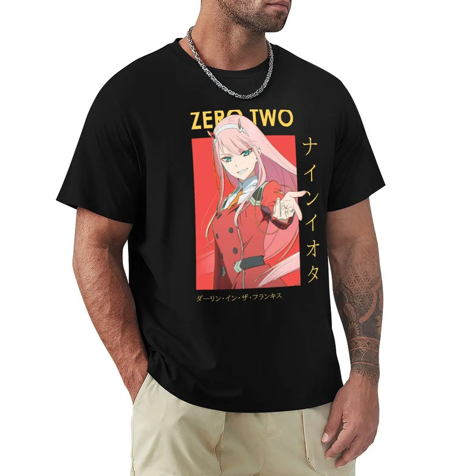 

Zero Two 002 DARLING in the FRANXX Card Anime T-Shirt new edition Aesthetic clothing sports fans anime slim fit t shirts for men