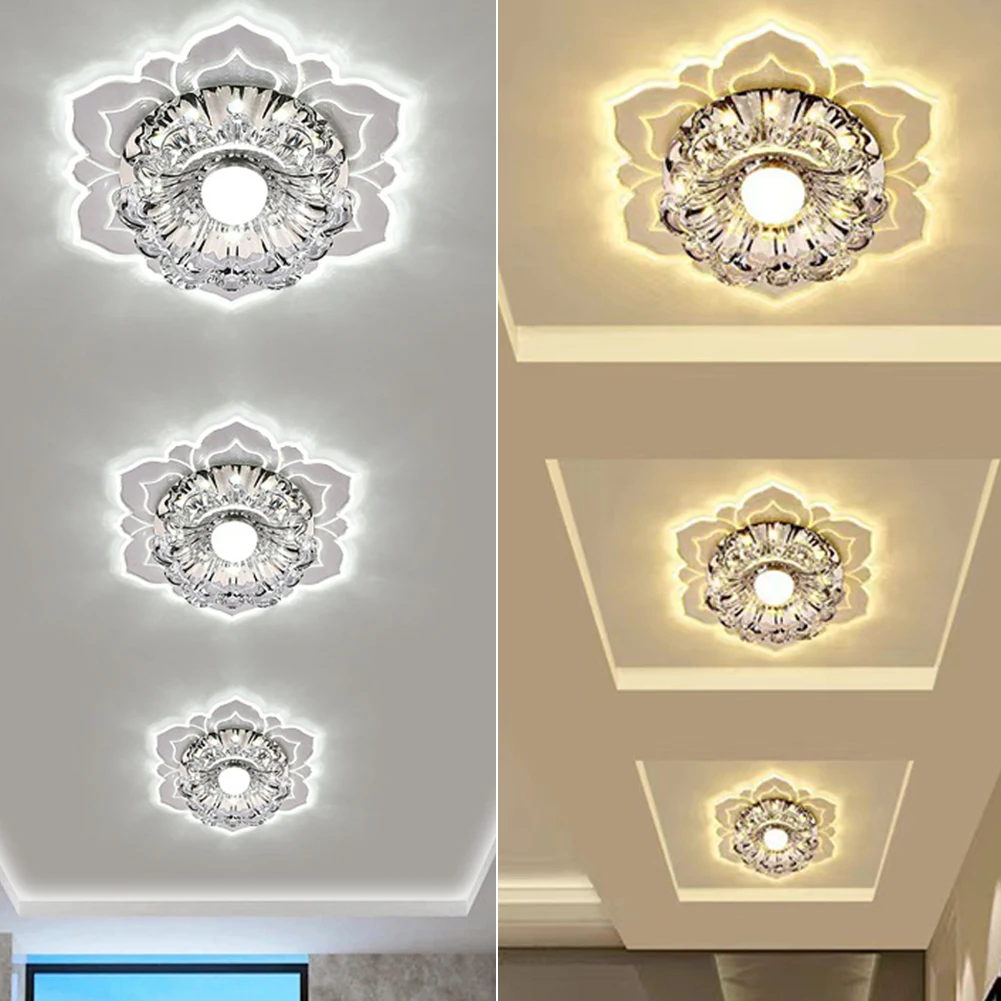 Crystal LED Ceiling Light Modern Ceiling Light Flower Shape Low Profile Spotlight LED Recessed Light for Gallery Exhibition