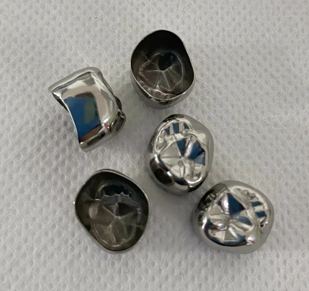 5pcs Dental Preformed Crowns – Stainless Steel Adult Permanent Molar Crowns All Sizes