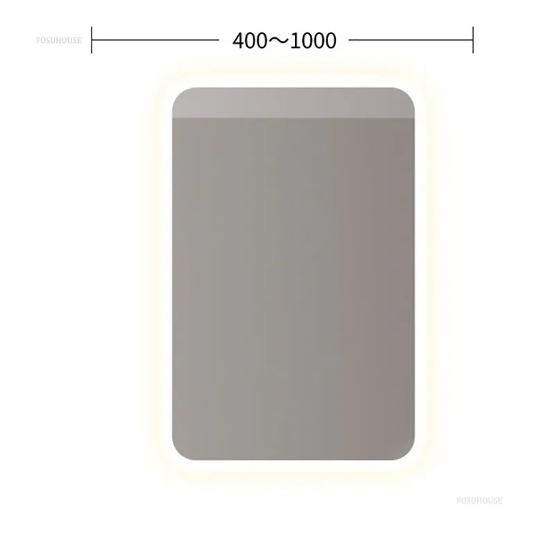 Description Picture 2 of itemModern Smart Bath Mirrors Square Touch Screen Bathroom Mirror Home Wall-mounted Lighted Anti-fog Makeup Mirrors Bathroom Fixture