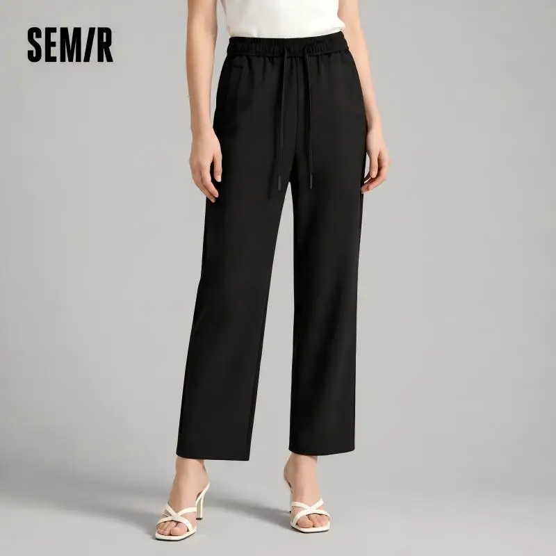 Semir Casual Trousers Women Versatile Wide-leg Trousers 2025 New Spring Drawstring Sweatpants Instagram Trendy