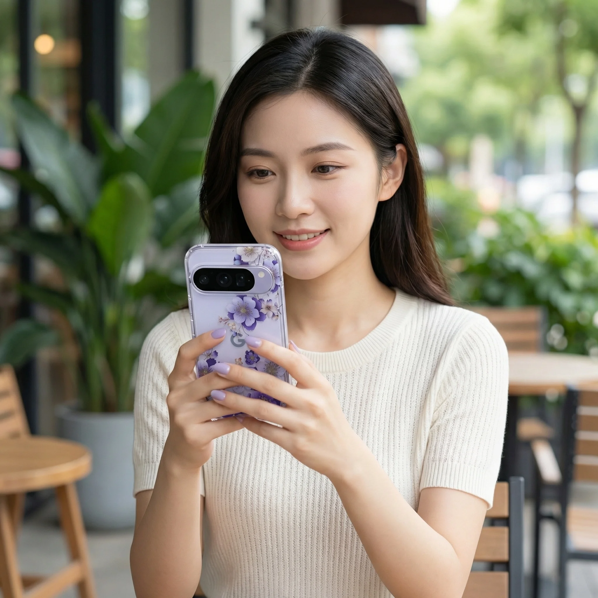 Luxury TPU Phone Case with Flower Feather Design and Colorful Coating