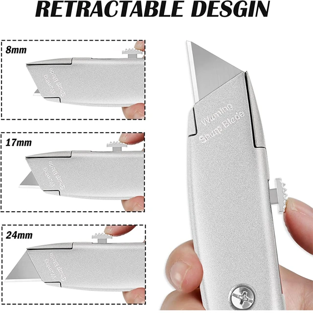 Office Knife Box Cutter Stationery Retractable Heavy Duty Cutting For Home  School 18mm (Random Color)
