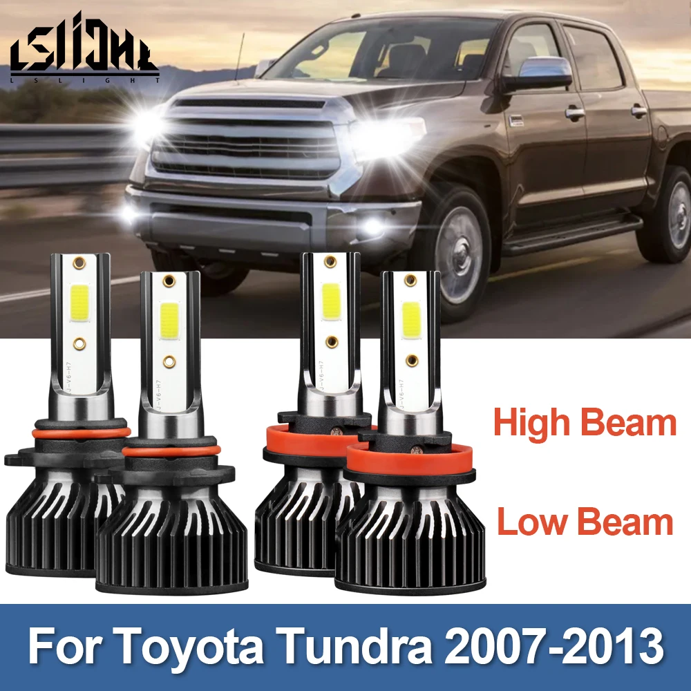 LSlight-4x-Combo-LED-Headlight-Bulb-High-Low-Luces-Conversion-Kit-6000K ...