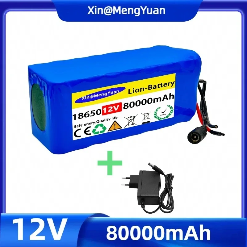 

Batería 100% Original de gran capacidad, placa protección batería de litio, 12V, 18650 mAh, capacidad y cargador, 80ah1865