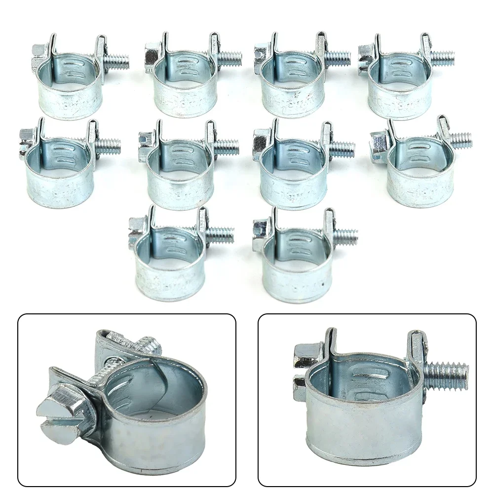 30 stuks mini-slangklemmen, verstelbare brandstofinjectie, gewrichtboutklem, kleine slangklemmen, sterke buisklemmen voor mini- brandstofleiding, uitlaatpijp, benzinebuis (7-15 mm