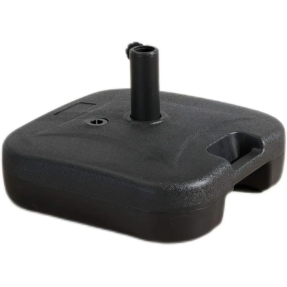Heavy Duty Water Fillable Patio Umbrella Base Stand Square Outdoor Plastic Durable Adjustable Knob Easy Carry Adjustable Pole 2
