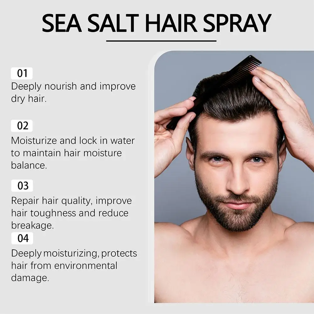 2PCs Sea Salt Hair Spray For Men Women, Fluffy Hair Styling Spray Beach Wave & Volumizing Texturing For Increased Volume