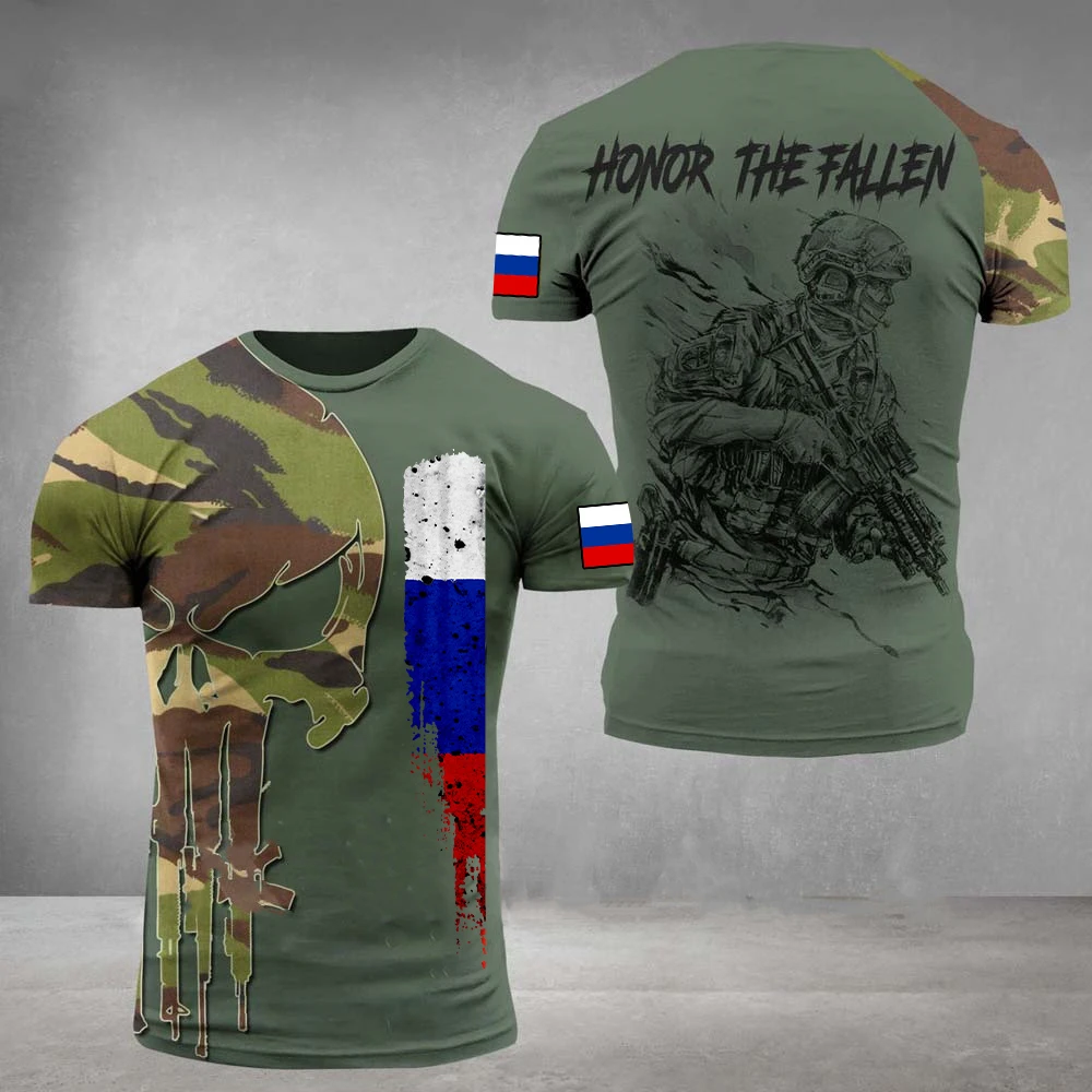 

Vintage Russian Flag 3D Print Men's T-shirts Summer Russia Veteran Streetwear O-Neck Short Sleeve Loose T Shirt Men's Clothing