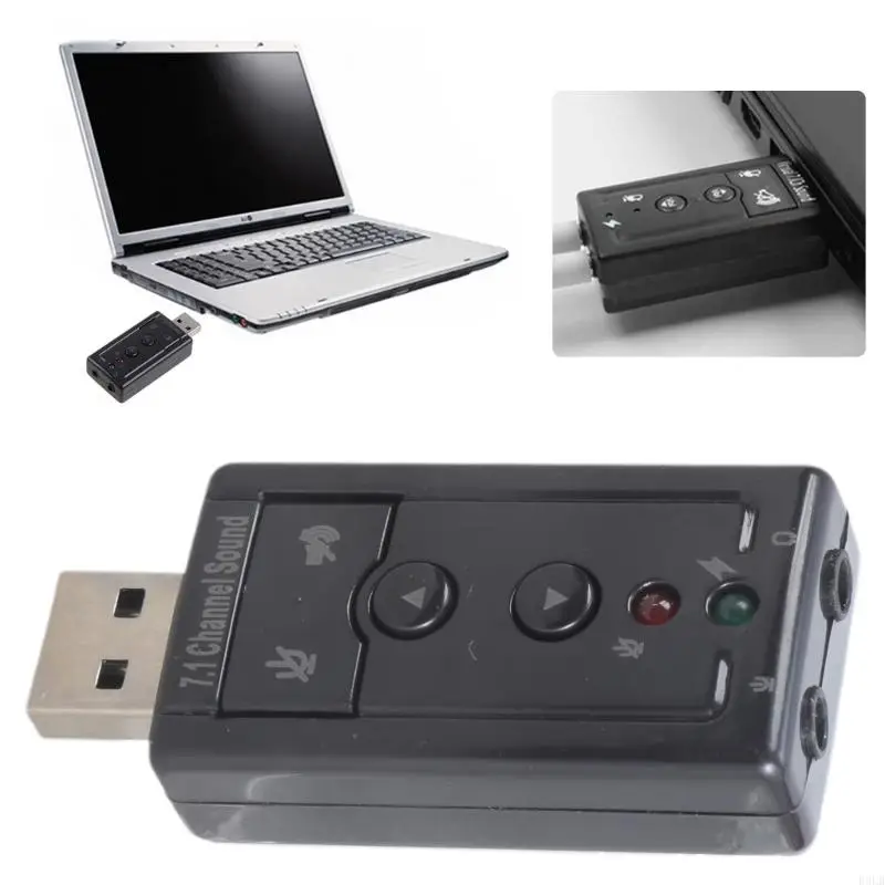 2025 새로운 외부 USB 사운드 카드 가상 7.1 채널 3D 오디오 어댑터 게임용 헤드셋 이어폰 교체 데스크탑 노트북