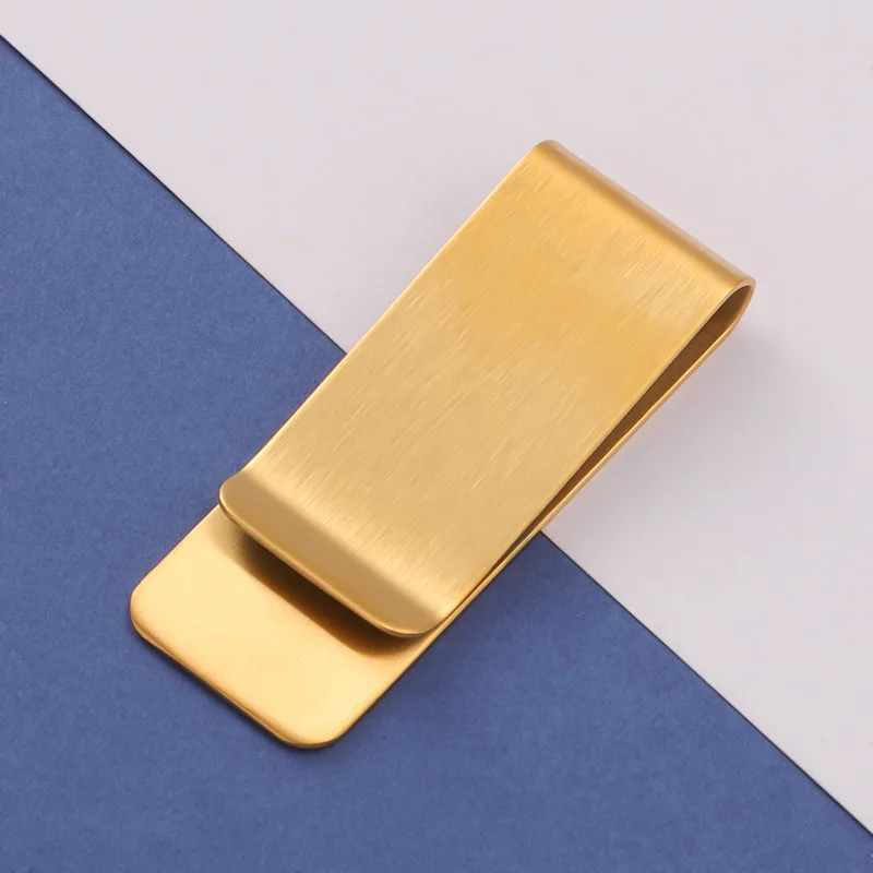 Men Vintage Solid Brass Money Clip Wallet Thickness Metal Cash Bill Clamp Holder ID Credit Card Folder Mini Wallets