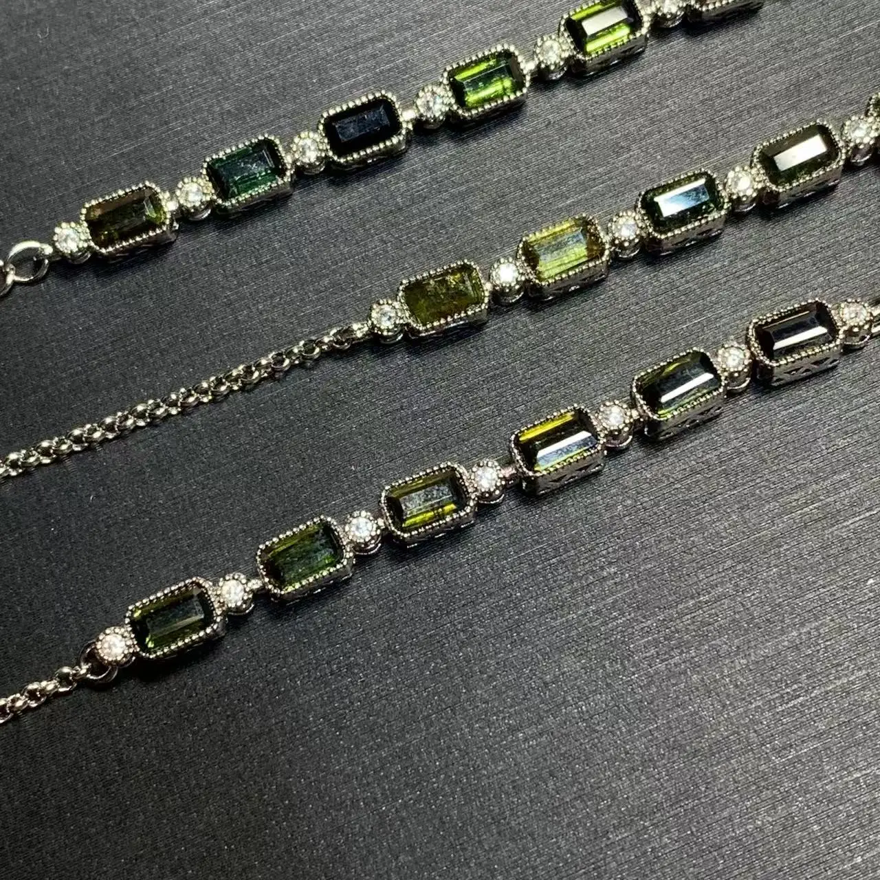 Natural GREEN Tourmaline Tennis Bracelet Bracelets & Bangles For Women Adjustable Fine Jewelry Gift Stone RED