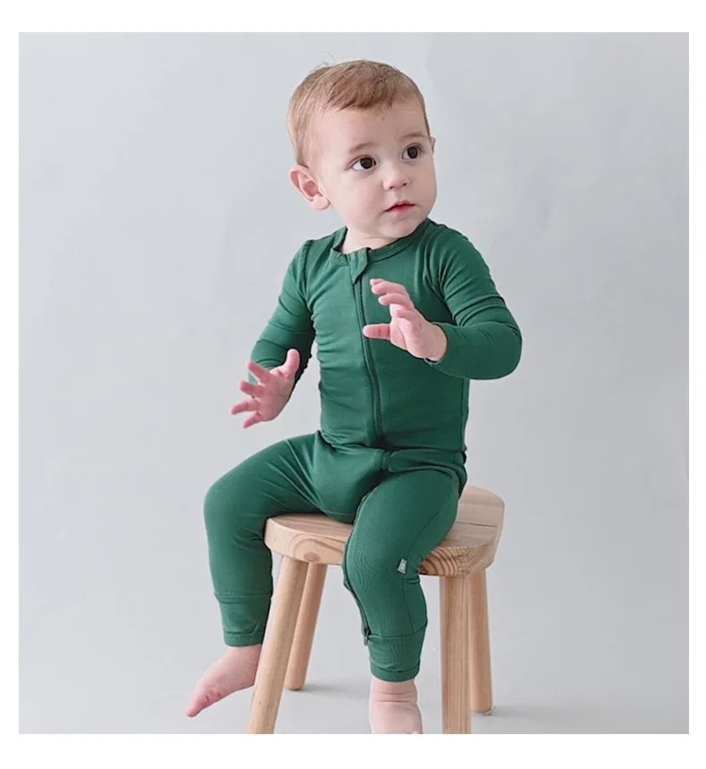 2022 Baby Summer Rompers Zipper Bamboo Newborn Infants Playsuits Boys and Girls Full Sleeve Jumpsuits Babies Clothing 0-24 Month Baby Bodysuits classic