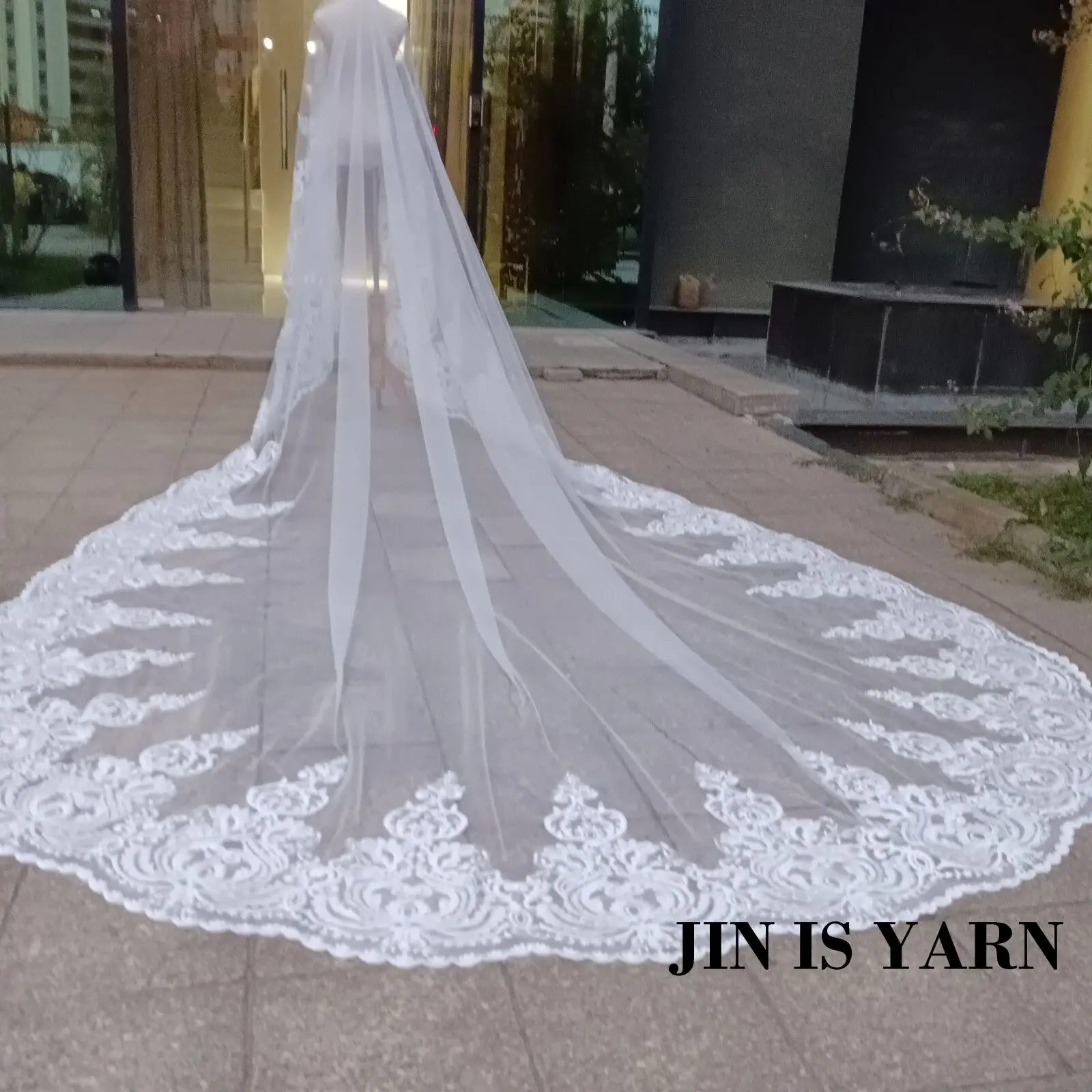 Bridal Veil 5m 4m 3m Long Lace Appiques