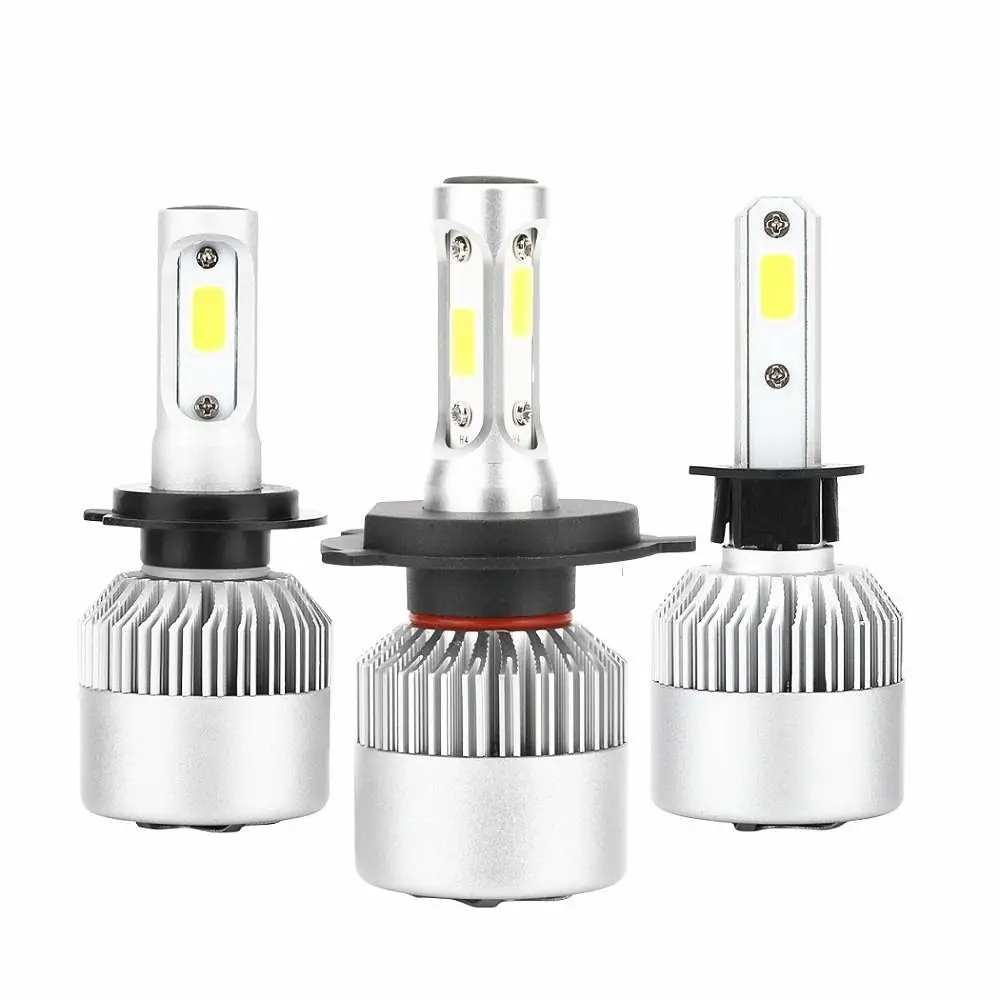  6000K ڵ S2 Ʈ, ڵ H1 H4 H7 9005 9006 LED , 4000lm LED ڵ 工, 1 