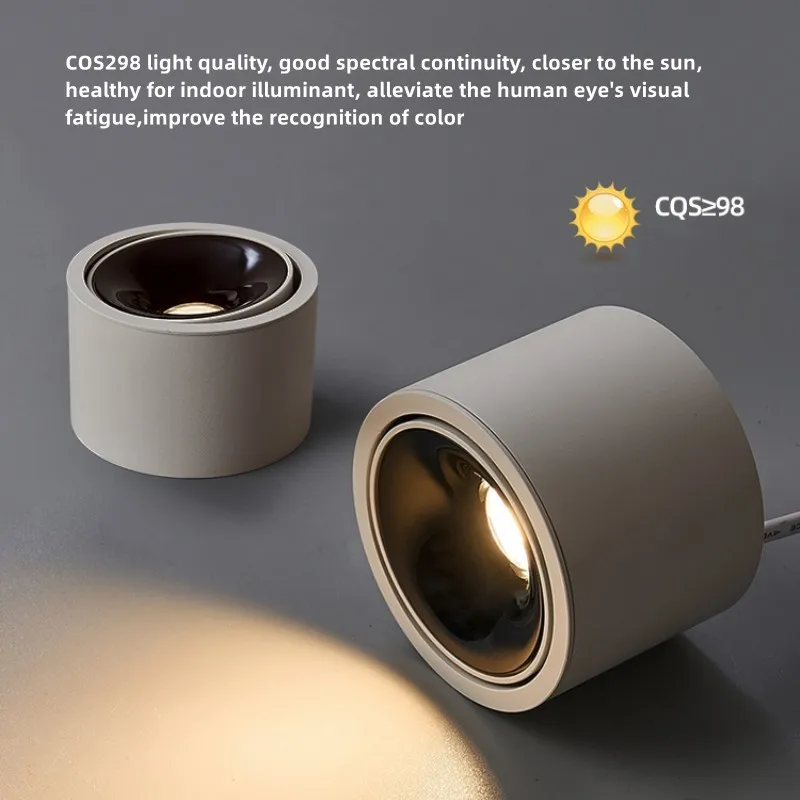 초박형 LED 스포트 라이트 눈부심 방지 조절 각도 110V220V 거실 가정용 원형 비 마스터 디밍 통