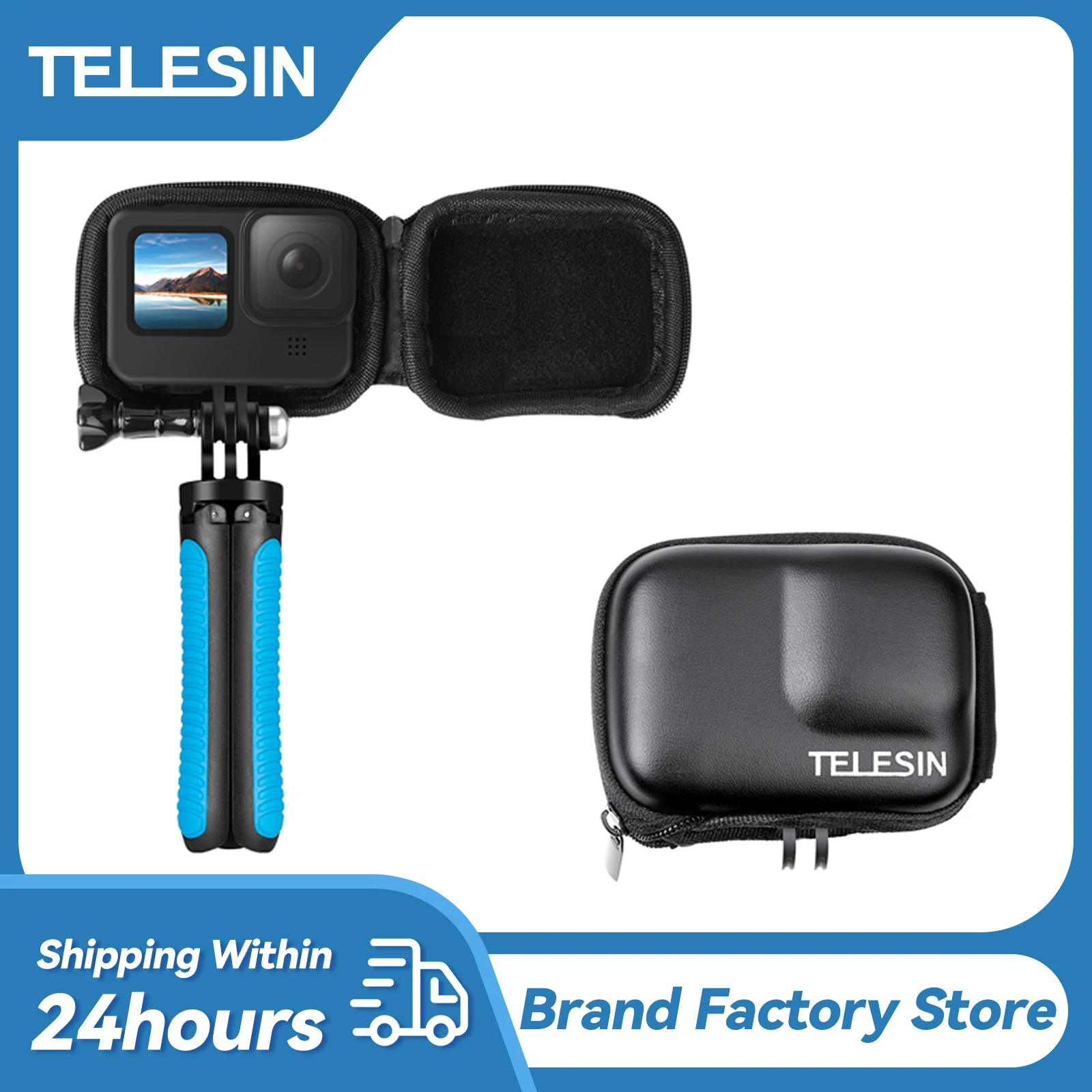 Telescopin Mini Eva Custodia Protettiva Per Gopro 12 Hero 12 11 10 9 Black Action Camera Waterproof Box Mount Go Pro Accessori
