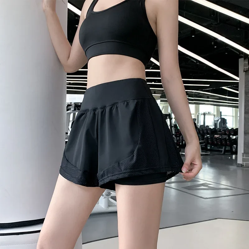 Summer Women's Anti-Exposure Two-Piece Illusion Loose-Fit High-Waisted Quick-Dry Thin Breathable Yoga Running Fitness Pants