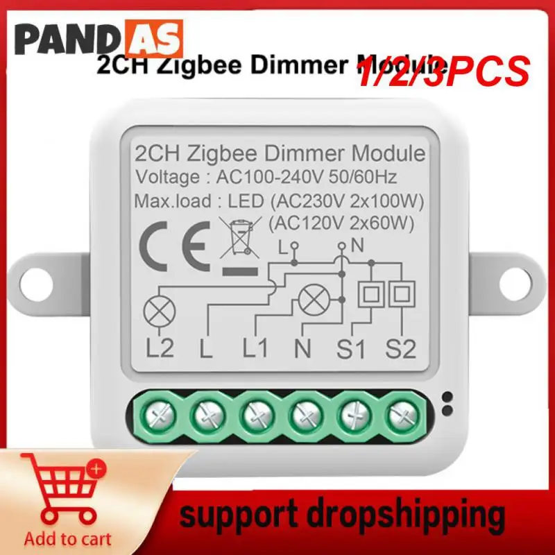 1/2/3PCS Breaker 1/2 Gang Voice Control Tuya Smart Home Dimmer Switch Module Led Dimmer Switch 10a Smart Life App