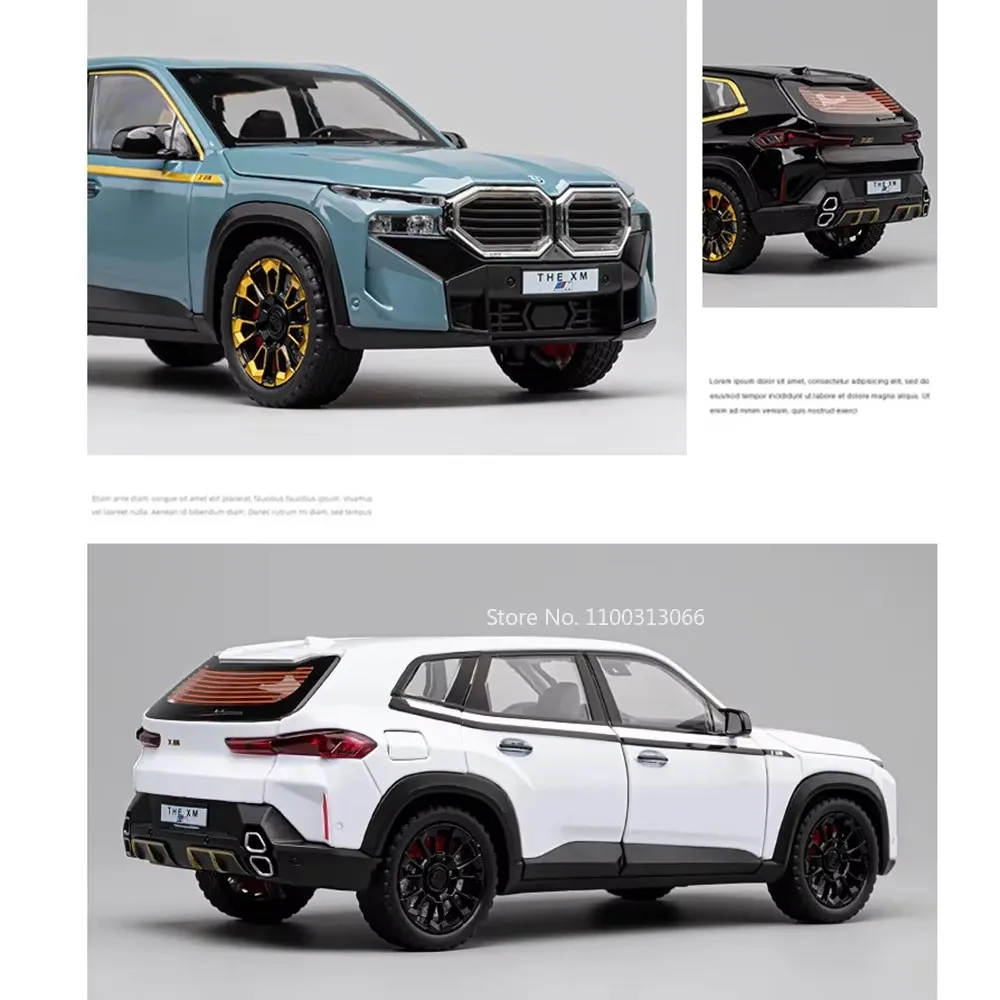 1:24 Alloy BMW XM Toys Cars Diecast Models Sound Light 6 Doors Opend Miniature Car Pull Back Vehicles for Boy's Birthday Gifts 6