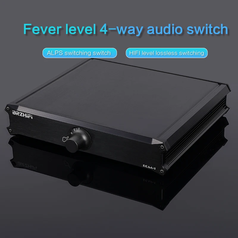 

Fever level zero loss 4-channel audio signal input switcher with 4 options and 1 passive front stage signal controller